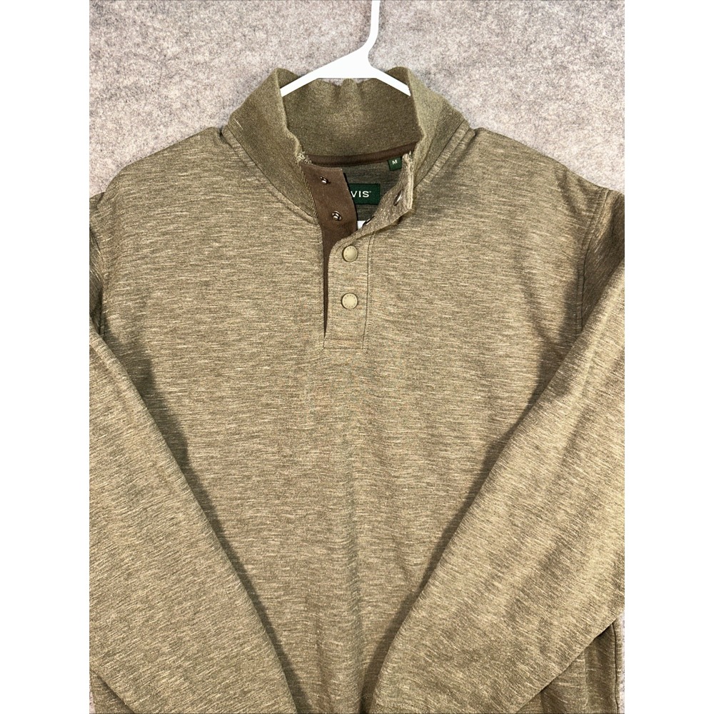 Orvis Sweatshirt Mens XL Green Pullover Sweater  1/4‎ T Snap